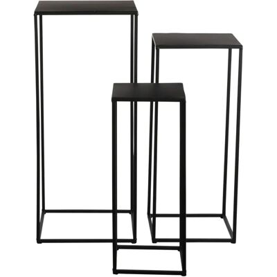 Tables d'appoint Quinty de Mica Decorations - Ensemble de 3 - Noir - 30x30x70 cm - Publicité Tables d'appoint Quinty de Mica Decorations - Ensemble de 3 - Noir - 30x30x70 cm - Publicité