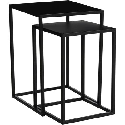 Ensemble de Tables d'Appoint en Métal Goa de Mica Decorations - 2 pièces - Noir - 30x30x42 cm - Publicité Ensemble de Tables d'Appoint en Métal Goa de Mica Decorations - 2 pièces - Noir - 30x30x42 cm - Publicité