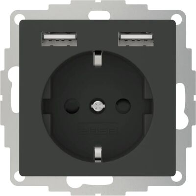 Marca 2U-449351 Presa a muro con USB - VDE, IP20, Antracite Marca 2U-449351 Presa a muro con USB - VDE, IP20, Antracite