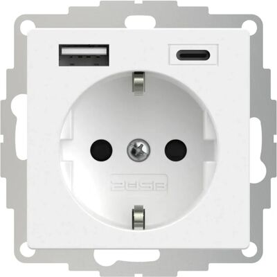 Marke Model 2USB - Steckdose mit USB, IP20, Reinweiß Marke Model 2USB - Steckdose mit USB, IP20, Reinweiß