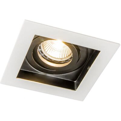 QAZQA - Faretto da incasso quadrato in acciaio moderno - Regolabile - 50W QAZQA - Faretto da incasso quadrato in acciaio moderno - Regolabile - 50W