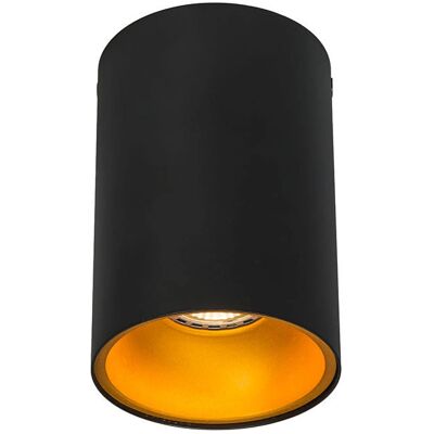 Qazqa Deep Surface Spotlight Black/Orange - 50W Qazqa Deep Surface Spotlight Black/Orange - 50W