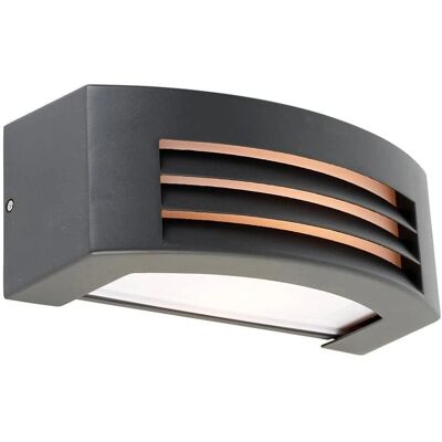 QAZQA Lampada da parete moderna Hurricane Grigio Scuro - Impermeabile IP44 QAZQA Lampada da parete moderna Hurricane Grigio Scuro - Impermeabile IP44