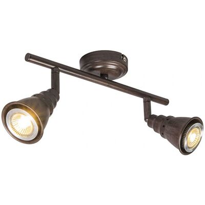 QAZQA Coney 2 Rotatable Rusty Brown Wall/Ceiling Spotlight - Wall and ceiling spotlight QAZQA Coney 2 Rotatable Rusty Brown Wall/Ceiling Spotlight - Wall and ceiling spotlight