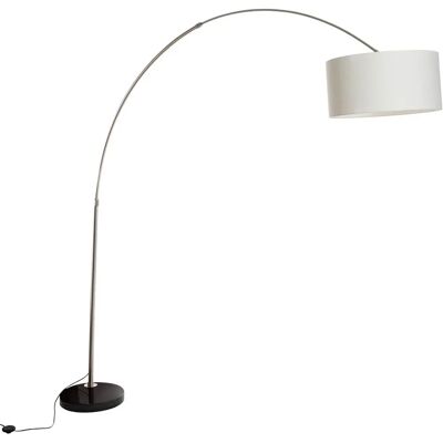 QAZQA Lampada arco XXL in acciaio con paralume - Regolabile, Crema QAZQA Lampada arco XXL in acciaio con paralume - Regolabile, Crema