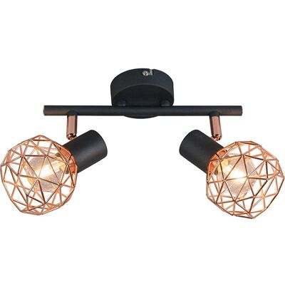 QAZQA Faretti Mesh - Nero/Rame - Dimmerabile QAZQA Faretti Mesh - Nero/Rame - Dimmerabile