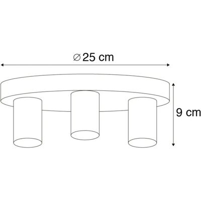 QAZQA Czarna przemysłowa lampa sufitowa - FACIL 3 - E27 - 60W Max QAZQA Czarna przemysłowa lampa sufitowa - FACIL 3 - E27 - 60W Max