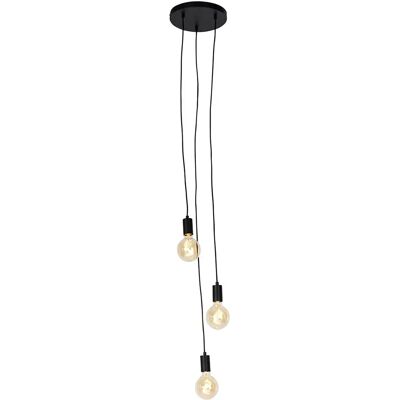Lampada a sospensione QAZQA - Altezza regolabile - Nero opaco - G95 Lampada a sospensione QAZQA - Altezza regolabile - Nero opaco - G95