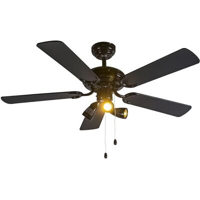 Qazqa Mistral 42 Ventilatore da soffitto - Moderno Nero con Pale in Legno Qazqa Mistral 42 Ventilatore da soffitto - Moderno Nero con Pale in Legno