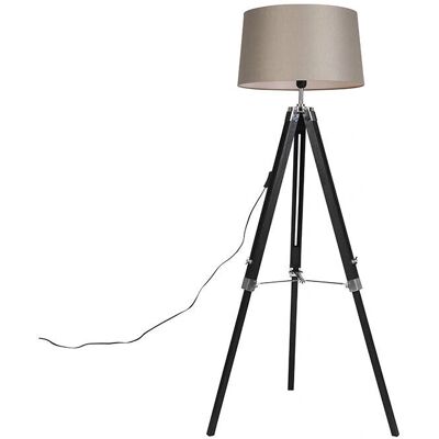 QAZQA Rustic Tripod Floor Lamp - Gray Topo - Adjustable Height - E27 - Indoor QAZQA Rustic Tripod Floor Lamp - Gray Topo - Adjustable Height - E27 - Indoor