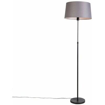 QAZQA Floor Lamp Dark Gray Linen Shade - Classic/Antique Style QAZQA Floor Lamp Dark Gray Linen Shade - Classic/Antique Style