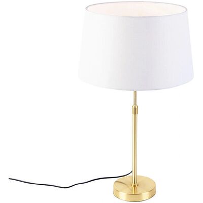 Qazqa Modernes Tischlampe Weiß Leinen - Tischlampe Qazqa Modernes Tischlampe Weiß Leinen - Tischlampe