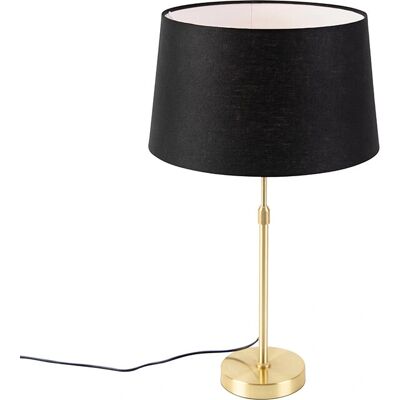 Qazqa Moderno Table Lamp Black Linen Dimmable - Table Lamp Type Qazqa Moderno Table Lamp Black Linen Dimmable - Table Lamp Type