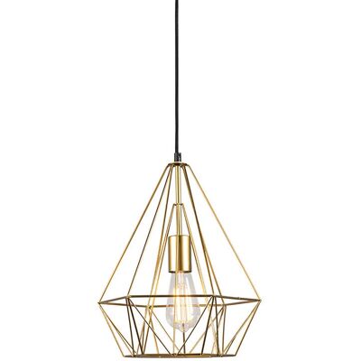 Lampada a sospensione industriale dorata QAZQA - Altezza regolabile - E27 Lampada a sospensione industriale dorata QAZQA - Altezza regolabile - E27