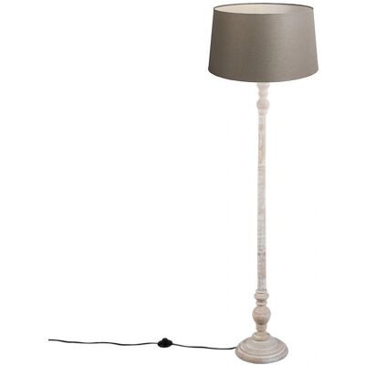 QAZQA Rustic Floor Lamp - E27 Max 40W - Taupe Shade QAZQA Rustic Floor Lamp - E27 Max 40W - Taupe Shade