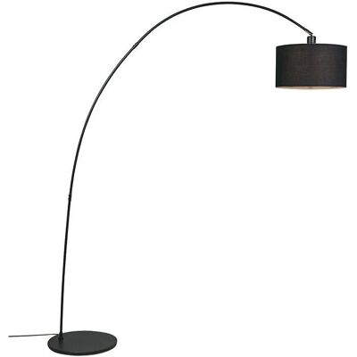 Lampada da Terra Moderna Nera Qazqa con Paralume - Vinossa Lampada da Terra Moderna Nera Qazqa con Paralume - Vinossa