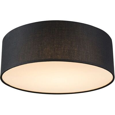 QAZQA Lampada da soffitto - Moderna - Tessuto, Acciaio - Nera - Tonda - LED non sostituibile QAZQA Lampada da soffitto - Moderna - Tessuto, Acciaio - Nera - Tonda - LED non sostituibile
