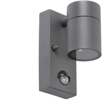 QAZQA Dark Gray Motion Sensor Outdoor Wall Light - Modern IP44 QAZQA Dark Gray Motion Sensor Outdoor Wall Light - Modern IP44