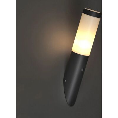 QAZQA Lampada da esterno in acciaio inox con sensore - Grigio scuro - IP44 QAZQA Lampada da esterno in acciaio inox con sensore - Grigio scuro - IP44