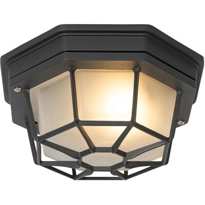 QAZQA Lampada da soffitto rustica Grigio scuro - IP44 E27 60W QAZQA Lampada da soffitto rustica Grigio scuro - IP44 E27 60W