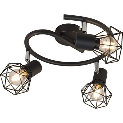 QAZQA Spot Art Déco nero - MOSH 3 Lampada a soffitto QAZQA Spot Art Déco nero - MOSH 3 Lampada a soffitto