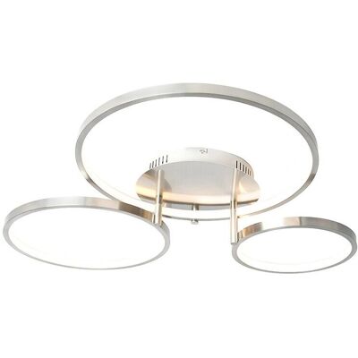 Qazqa Lámpara de Techo de Acero Moderno con LED y Atenuador Qazqa Lámpara de Techo de Acero Moderno con LED y Atenuador