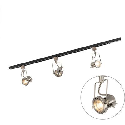 Sistema a binario industriale Qazqa - Adatto per LED 3x50W Sistema a binario industriale Qazqa - Adatto per LED 3x50W