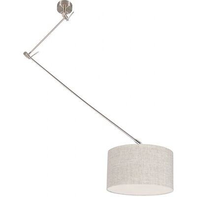 Qazqa Modernes Graues Höhenverstellbares Pendellampe - E27 - 135cm Qazqa Modernes Graues Höhenverstellbares Pendellampe - E27 - 135cm