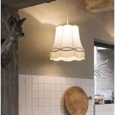 Qazqa Vintage Cream Pendant Lamp - Retro - Plastic/Textile - 45cm - E27 - IP20 Qazqa Vintage Cream Pendant Lamp - Retro - Plastic/Textile - 45cm - E27 - IP20