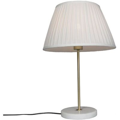 QAZQA Lámpara de mesa vintage de latón con pantalla de tela - Diseño clásico QAZQA Lámpara de mesa vintage de latón con pantalla de tela - Diseño clásico