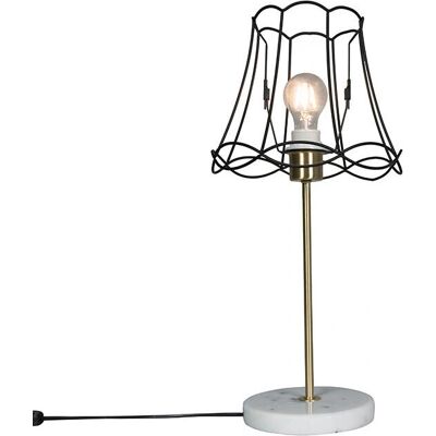 Lampada da Tavolo Vintage Retro Qazqa - Cornice Granny - 25cm - Nero Lampada da Tavolo Vintage Retro Qazqa - Cornice Granny - 25cm - Nero