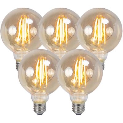 Luedd - Juego de 5 bombillas de filamento LED regulables - Blanco cálido, 2200K Luedd - Juego de 5 bombillas de filamento LED regulables - Blanco cálido, 2200K