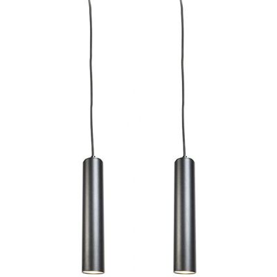 Set Moderno di 2 Lampade a Sospensione Nere - TUBA Small Set Moderno di 2 Lampade a Sospensione Nere - TUBA Small