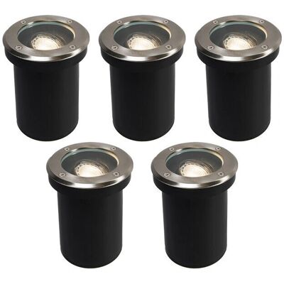 QAZQA Set di 5 faretti da esterno in acciaio inossidabile - IP65 - Delux QAZQA Set di 5 faretti da esterno in acciaio inossidabile - IP65 - Delux