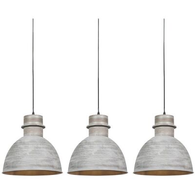 Conjunto de 3 lámparas colgantes rústicas Qazqa - Gris, E27, 40W máx. Conjunto de 3 lámparas colgantes rústicas Qazqa - Gris, E27, 40W máx.