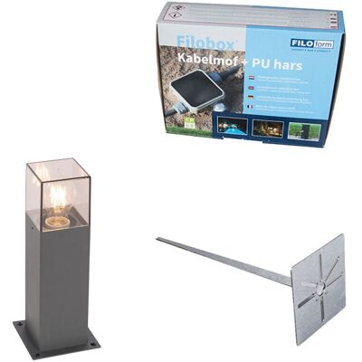 QAZQA Modern Garden Light 30cm Aluminum Rectangular IP44 QAZQA Modern Garden Light 30cm Aluminum Rectangular IP44