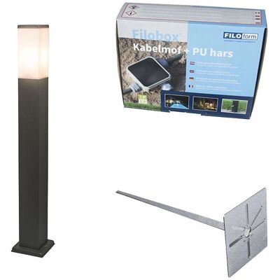 Lámpara de exterior moderna IP44 Qazqa - Malios con estaca Lámpara de exterior moderna IP44 Qazqa - Malios con estaca