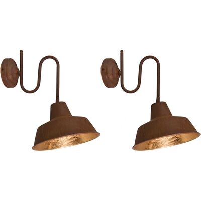 QAZQA - Factory - Rust - Gold interior - Wall lamp QAZQA - Factory - Rust - Gold interior - Wall lamp