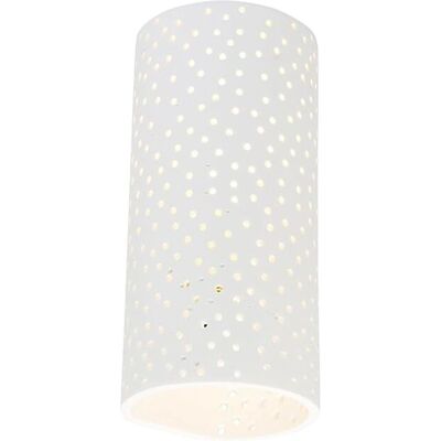 Qazqa Lámpara de Pared Cilíndrica Vintage - Compatible con E14 - Max 40W - Blanco Qazqa Lámpara de Pared Cilíndrica Vintage - Compatible con E14 - Max 40W - Blanco