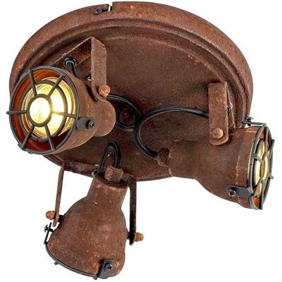 Qazqa Industrial Rust Brown 3-Light Ceiling Fixture - Ceiling Light Qazqa Industrial Rust Brown 3-Light Ceiling Fixture - Ceiling Light