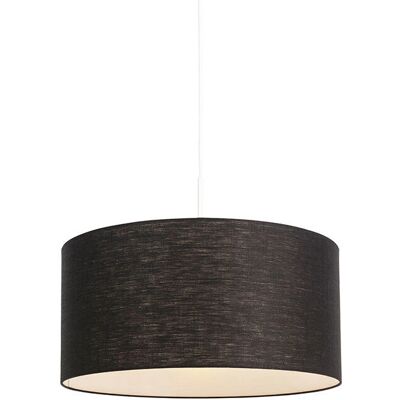 Qazqa Modern Pendant Lamp Black/White 50cm - E27 Max 60W Qazqa Modern Pendant Lamp Black/White 50cm - E27 Max 60W