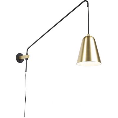 Qazqa Lampada da Parete Retrò Nero Oro - Fino a 60W Qazqa Lampada da Parete Retrò Nero Oro - Fino a 60W