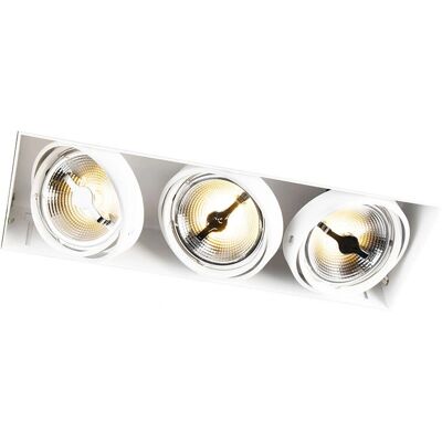 Qazqa - Faretto incasso bianco AR111 rettangolare - Illuminazione elegante Qazqa - Faretto incasso bianco AR111 rettangolare - Illuminazione elegante
