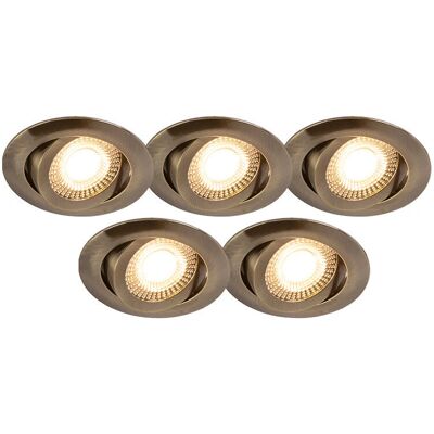 QAZQA Luce incassata moderna - Dimmer - Confezione da 5 QAZQA Luce incassata moderna - Dimmer - Confezione da 5