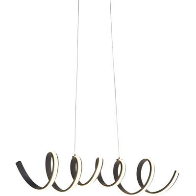 QAZQA Lámpara colgante negra regulable Twisted - Diseño moderno QAZQA Lámpara colgante negra regulable Twisted - Diseño moderno