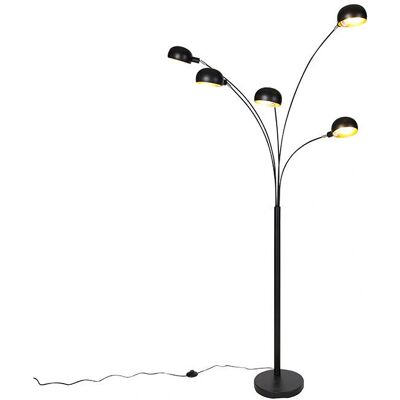 Lampada da terra nera Qazqa Sixties con 5 luci Lampada da terra nera Qazqa Sixties con 5 luci