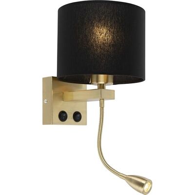 QAZQA Wall Lamp Art Deco Black with Flexible Arm - Modern Vintage Style QAZQA Wall Lamp Art Deco Black with Flexible Arm - Modern Vintage Style