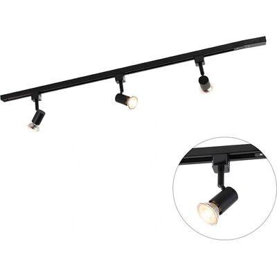 Qazqa - Sistema de carril monocplásico negro 3 focos - Jeany Qazqa - Sistema de carril monocplásico negro 3 focos - Jeany