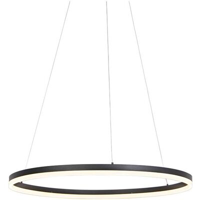 QAZQA Lampe à Suspension Anello Noire - 80cm - LED Dimmable Moderne - Publicité QAZQA Lampe à Suspension Anello Noire - 80cm - LED Dimmable Moderne - Publicité