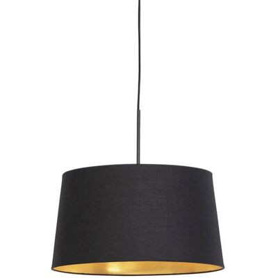 Lampada a sospensione in cotone nero e oro - Classico/Antico Lampada a sospensione in cotone nero e oro - Classico/Antico